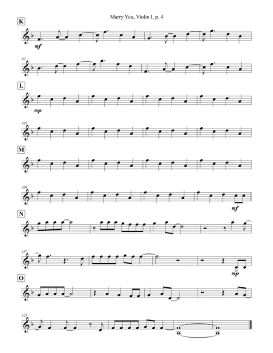 Marry You String Quartet scores gallery preview page 4