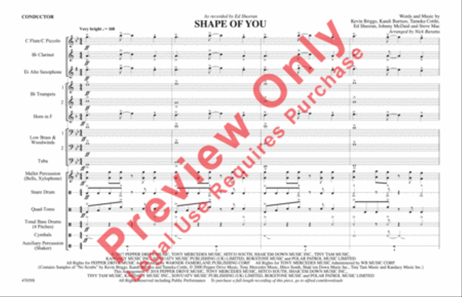 Shape of You Marching Band scores gallery preview page 2