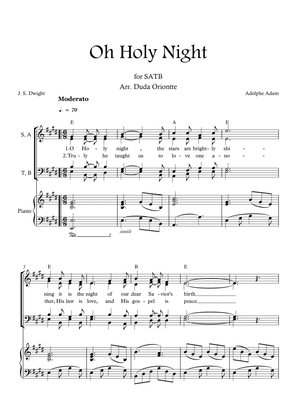 Book cover for Oh Holy Night (E major - SATB - with chords - with piano - one staff)