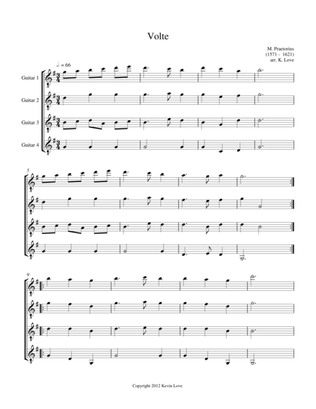 Volte (Guitar Quartet) - Score and Parts