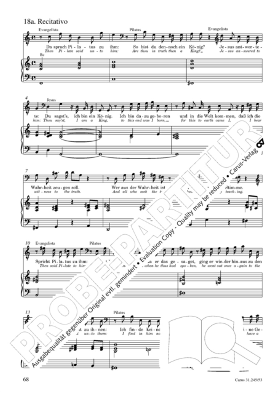 St. John Passion (Johannes-Passion) 4-Part scores gallery preview page 69