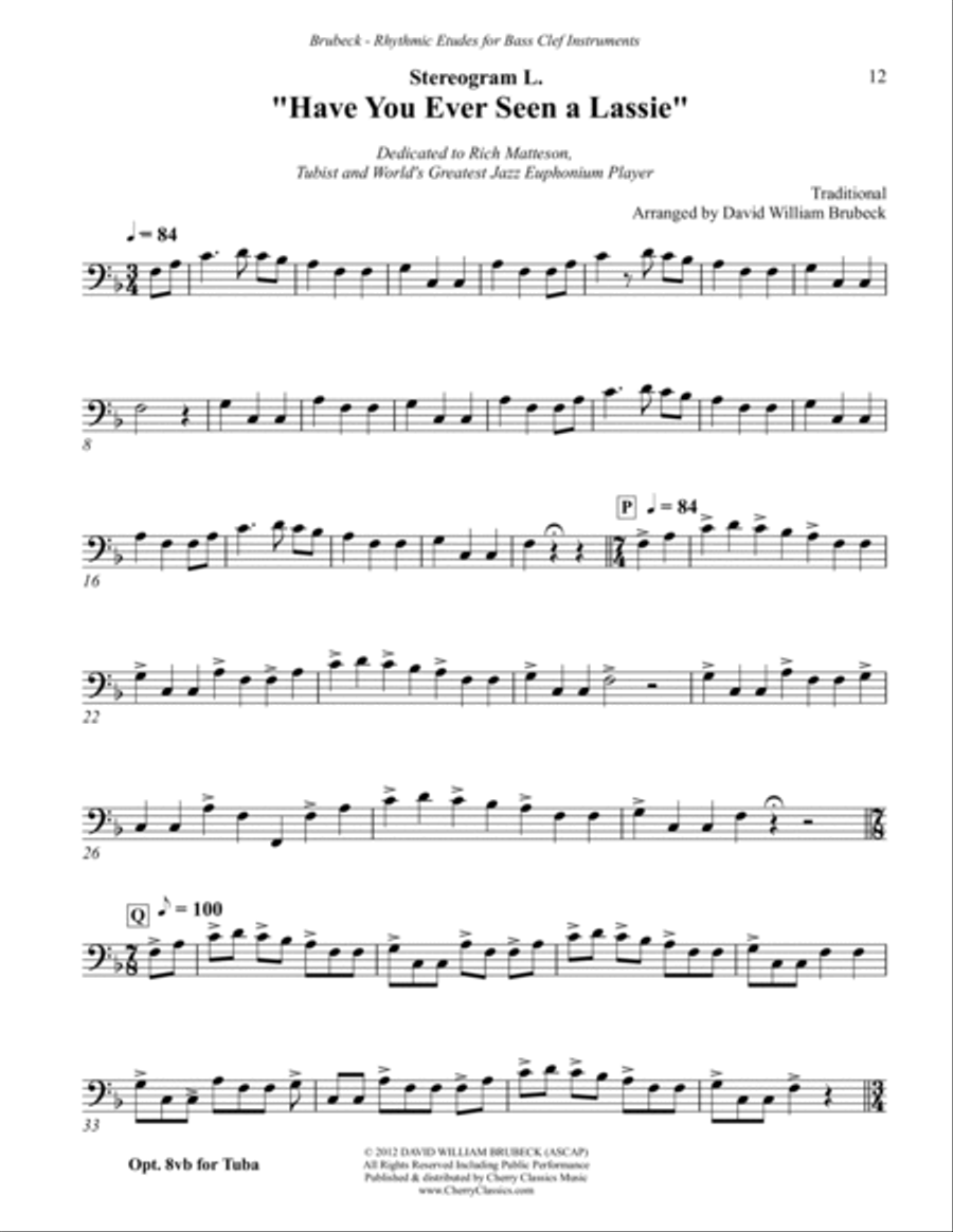 Stereograms - Rhythmic Etudes for Bass Clef Instruments, Volume 1 Bass Clef Instrument scores gallery preview page 4