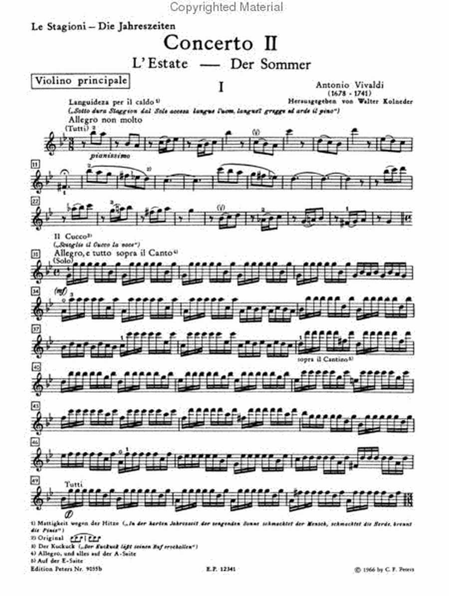 Violin Concerto in G minor Op. 8 No. 2 Summer (Edition for Violin and Piano)