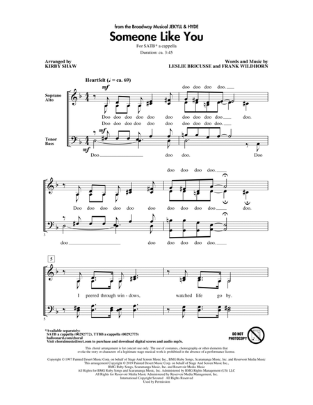 Someone Like You (from Jekyll & Hyde) (arr. Kirby Shaw)