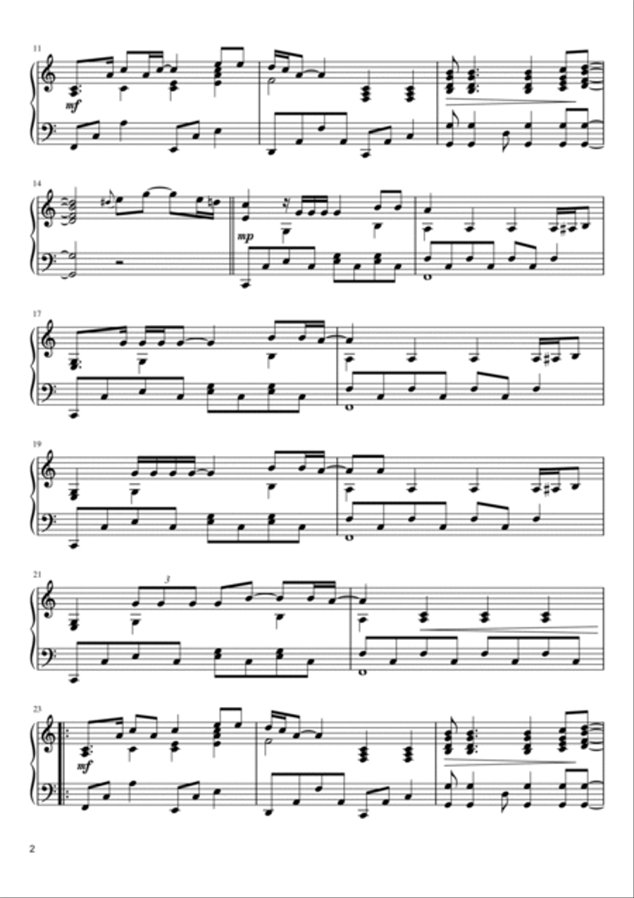 Imagine Piano Solo scores gallery preview page 2