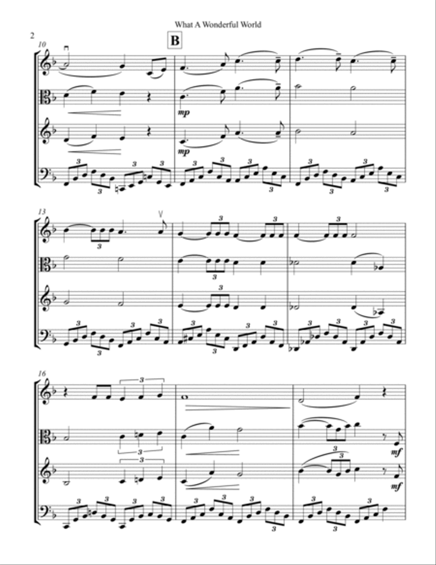 What A Wonderful World String Trio scores gallery preview page 2