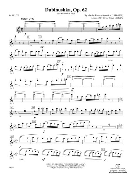 Dubinushka, Op. 62: Flute