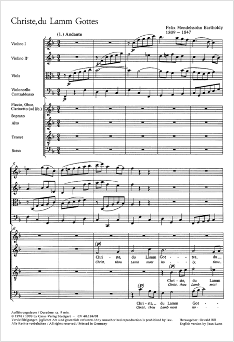 Christ, thou Lamb most holy (Christe, du Lamm Gottes) 4-Part scores gallery preview page 2