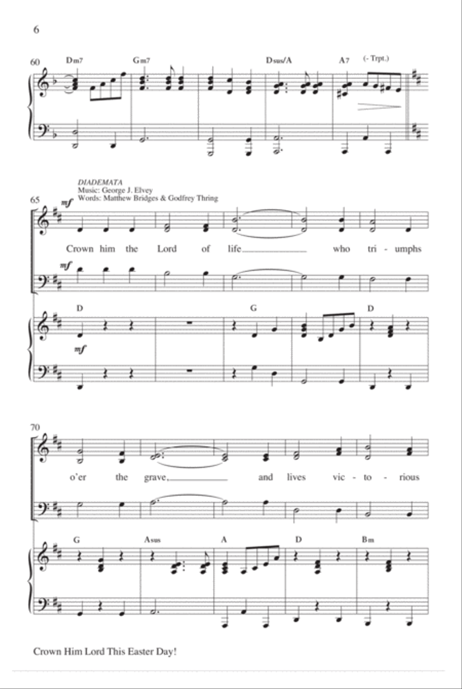 Crown Him Lord This Easter Day! 3-Part scores gallery preview page 6