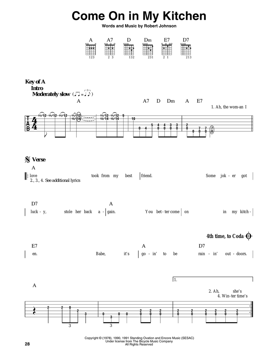 Come On In My Kitchen Electric Guitar scores gallery preview page 1