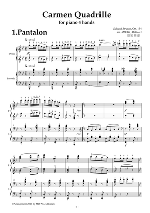 "Carmen-Quadrille", Op.134 [piano duet]