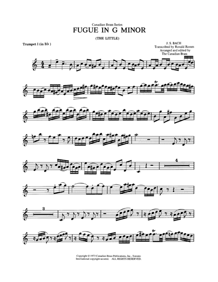 Fugue in G minor - Bb Trumpet 1 (Brass Quintet)