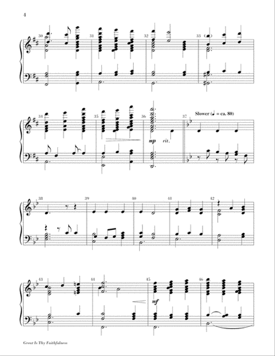 Great Is Thy Faithfulness Handbell Choir scores gallery preview page 4