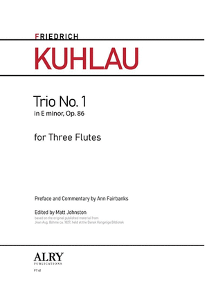 Book cover for Trio No. 1, Op. 86 for Three Flutes