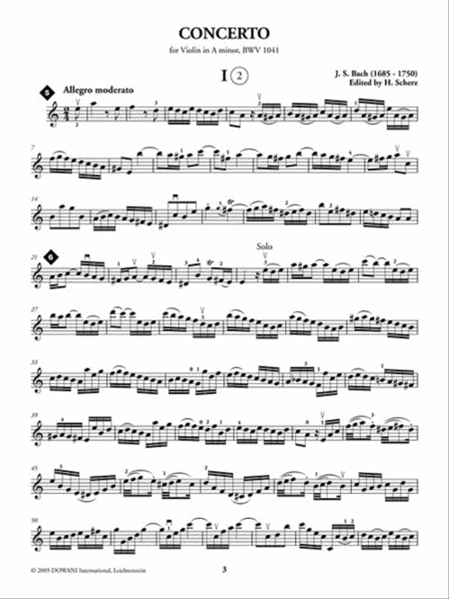 Violin Concerto in A Minor, BWV 1041 Violin Solo scores gallery preview page 4