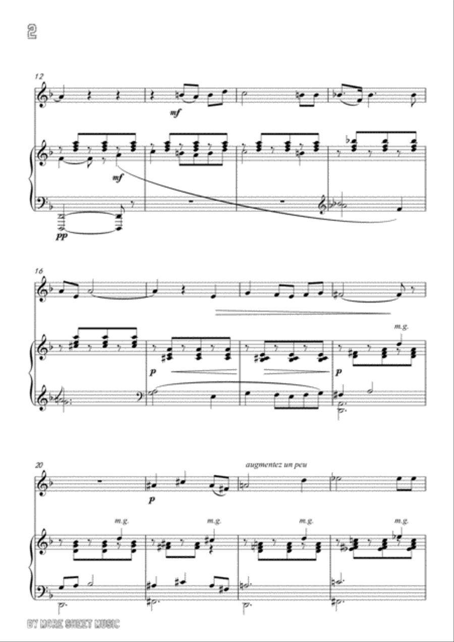Chausson-Le temps des lilas, for Violin and Piano Violin Solo scores gallery preview page 4