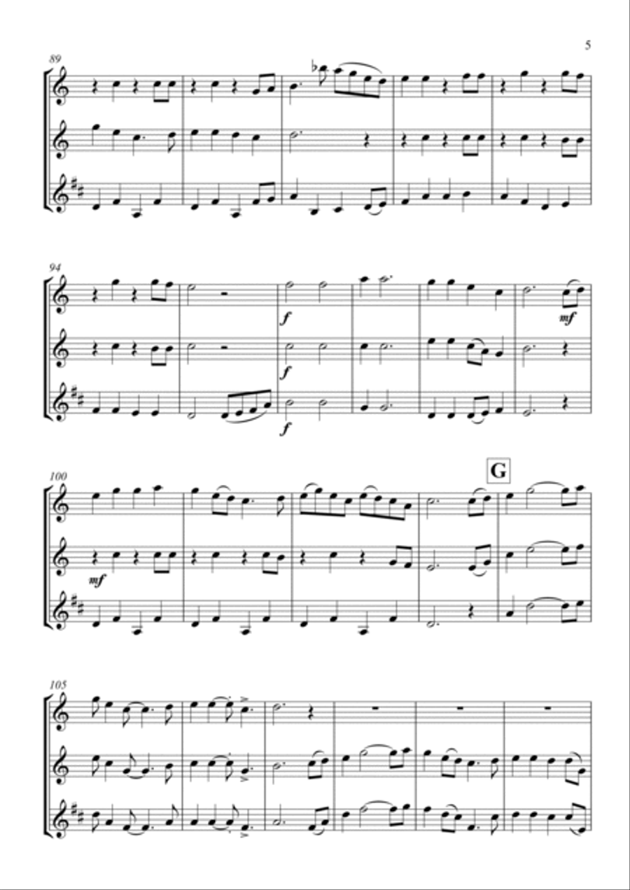 Stephen Foster Medley Woodwind Trio scores gallery preview page 6