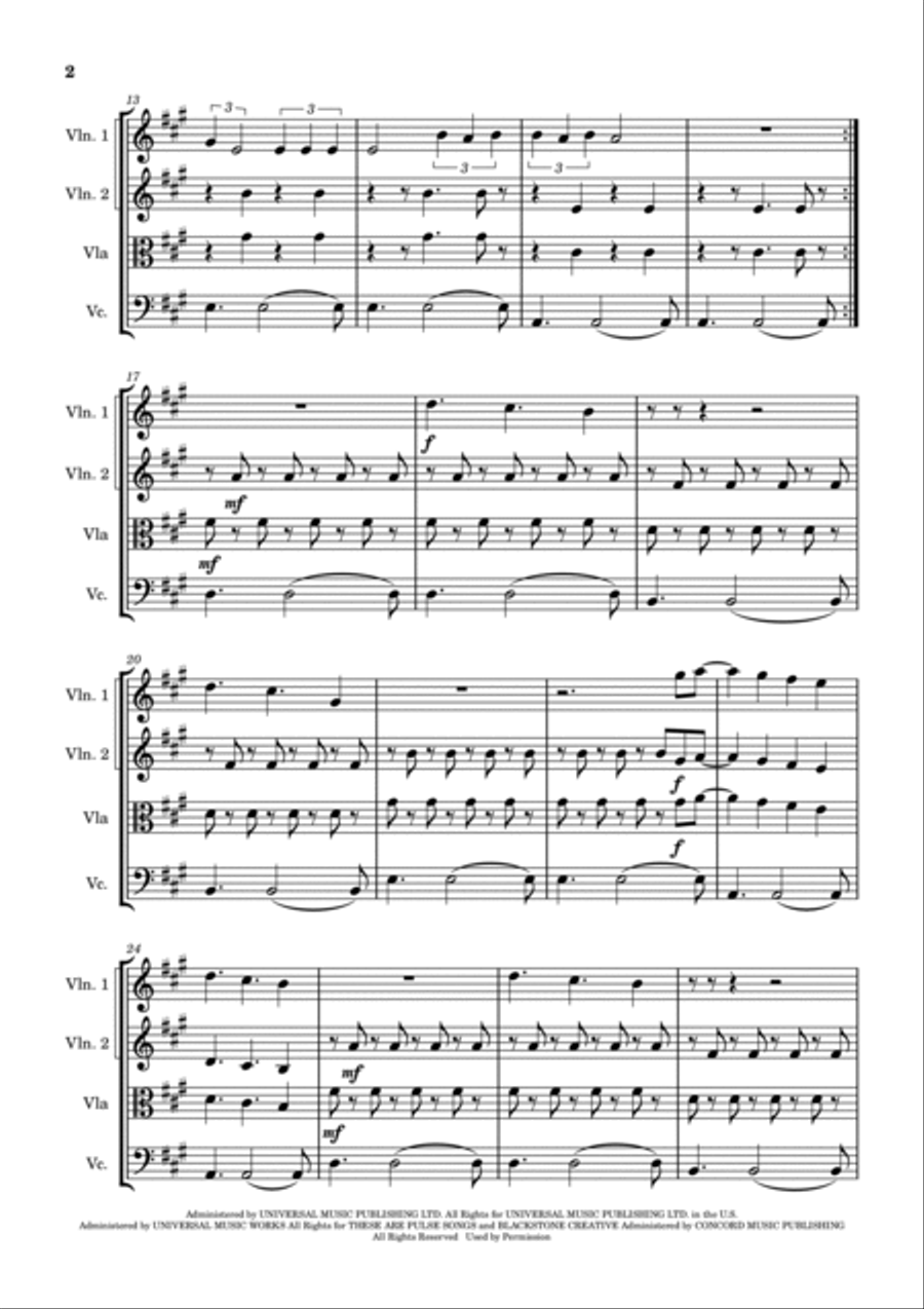 As It Was As It Was String Quartet scores gallery preview page 2