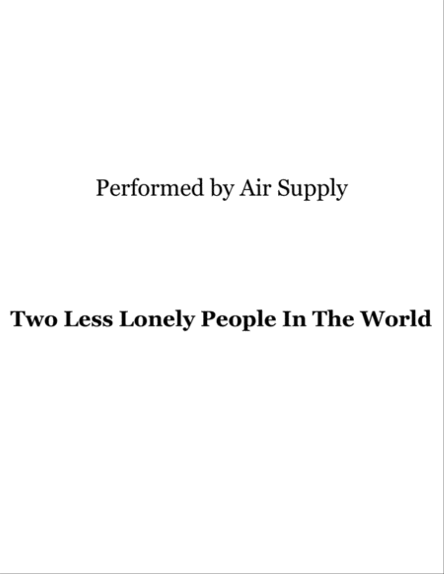 Two Less Lonely People In The World Small Ensemble scores gallery preview page 1