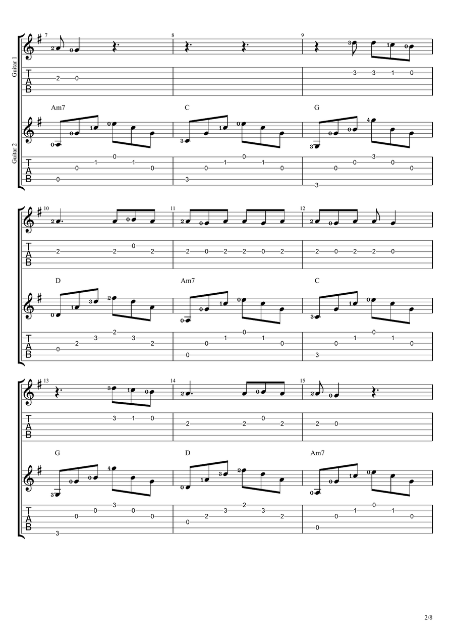 I Love You, I'm Sorry I Love You, I'm Sorry Guitar Ensemble scores gallery preview page 2