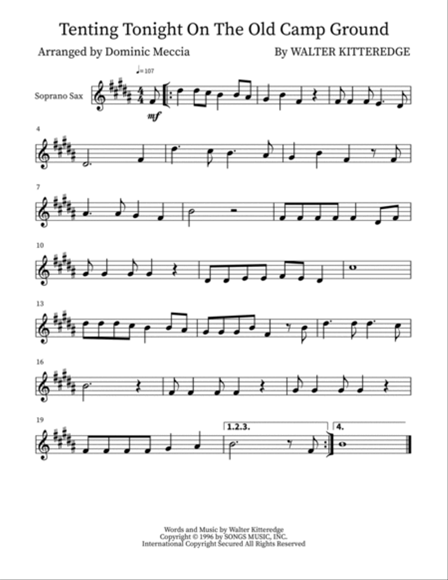 Tenting Tonight On The Old Camp Ground Small Ensemble scores gallery preview page 3