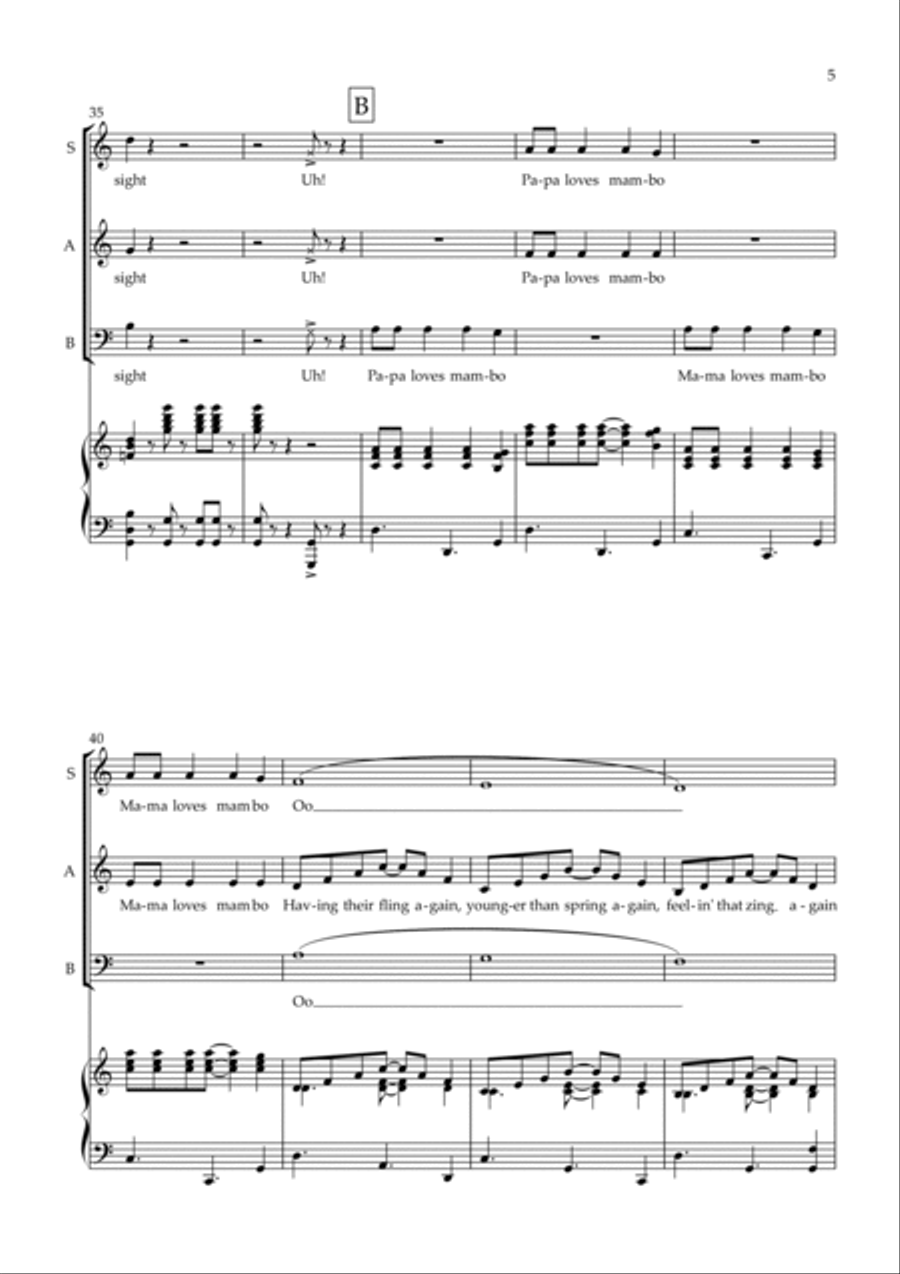 Papa Loves Mambo 3-Part scores gallery preview page 6