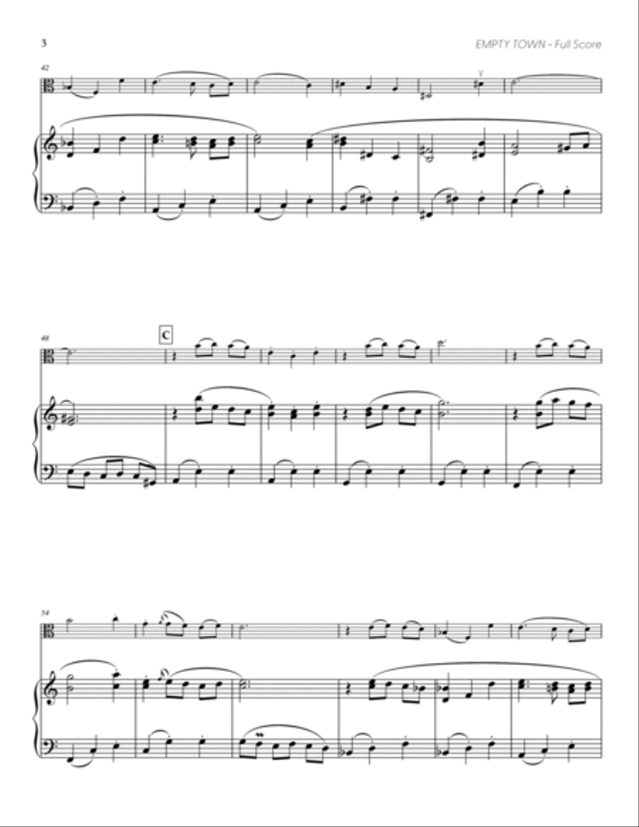 Empty Town (from DELTARUNE) (for Solo Viola with Piano Accompaniment) Piano Accompaniment scores gallery preview page 4
