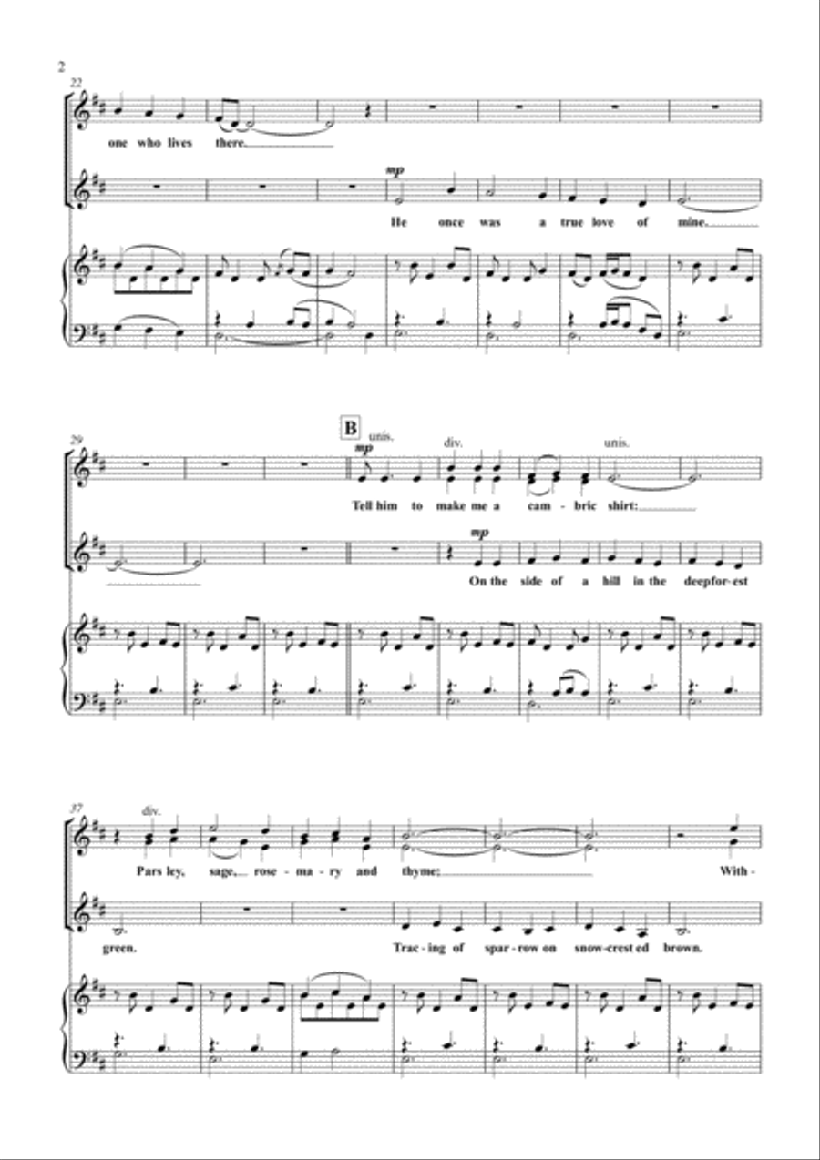 Scarborough Fair/canticle SSA scores gallery preview page 3