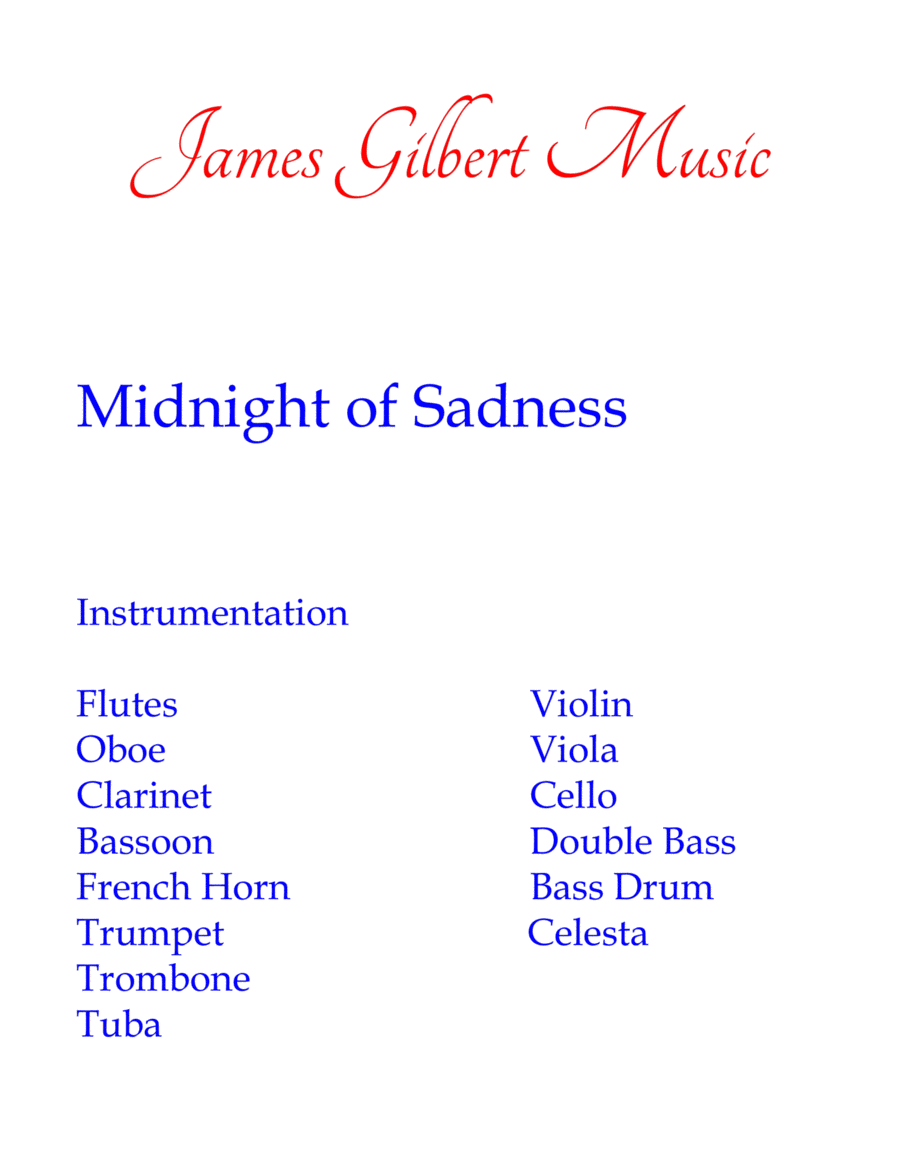 Midnight Of Sadness Midnight Of Sadness Full Orchestra scores gallery preview page 1