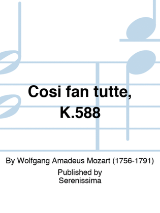 Book cover for Cosi fan tutte, K.588