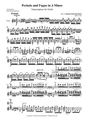 Prelude & Fugue in A Minor (BWV 559) - Solo Violin Transcription