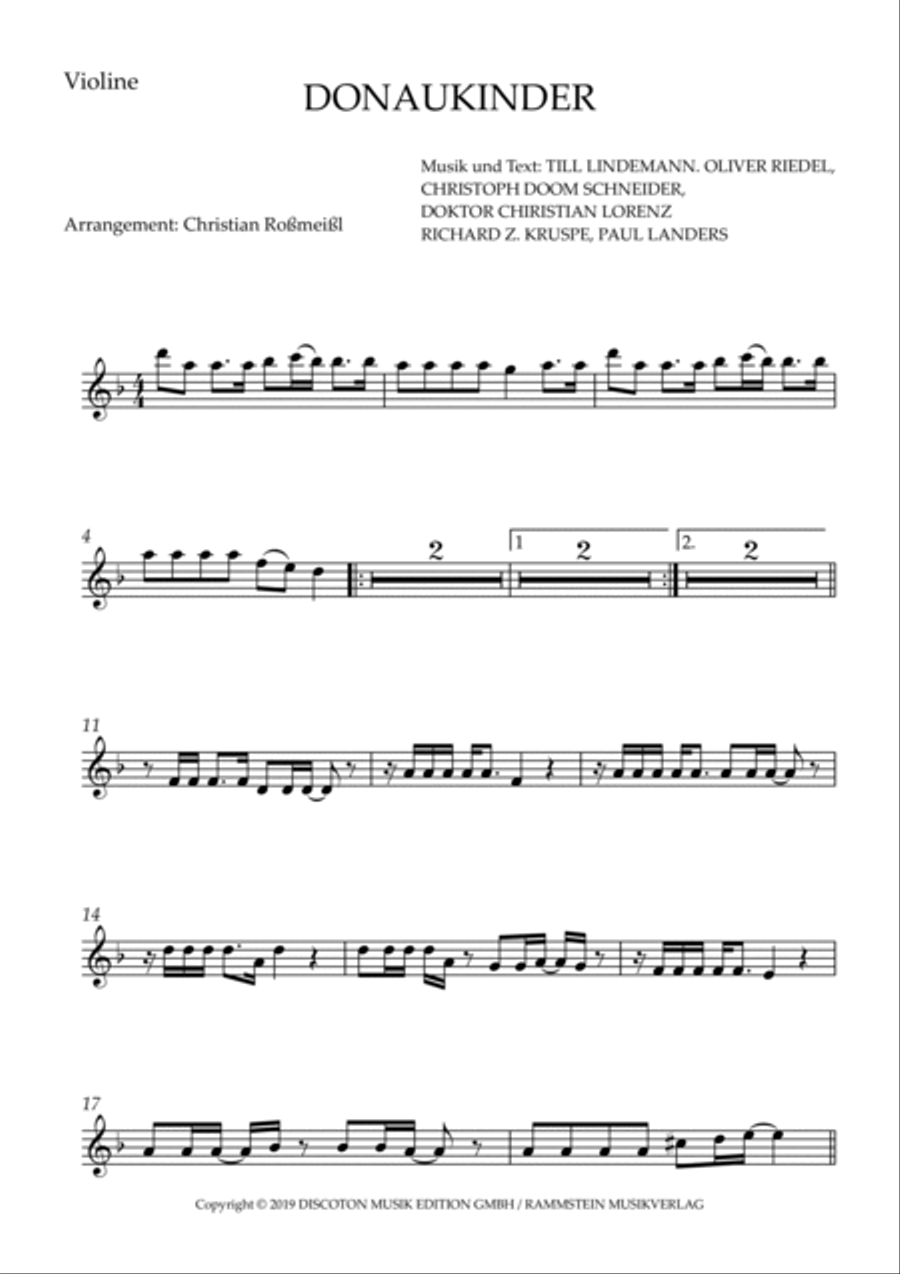 Donaukinder Donaukinder Violin Solo scores gallery preview page 2