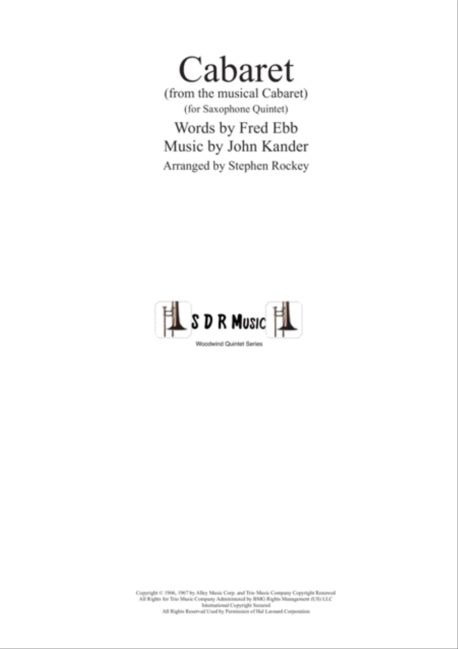 Cabaret Cabaret Woodwind Quintet scores gallery preview page 1