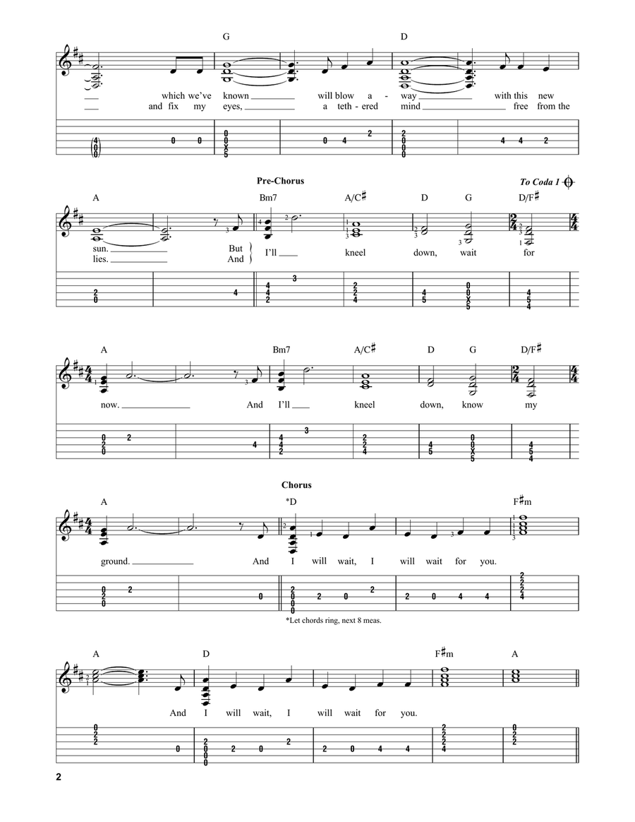I Will Wait Acoustic Guitar scores gallery preview page 2