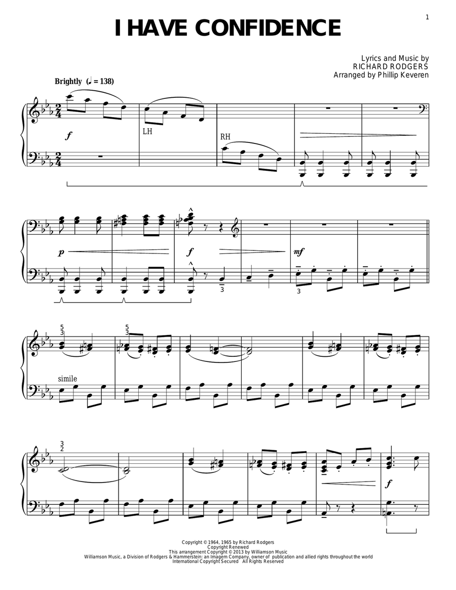 I Have Confidence (from The Sound Of Music) (arr. Phillip Keveren) Piano Solo scores gallery preview page 1