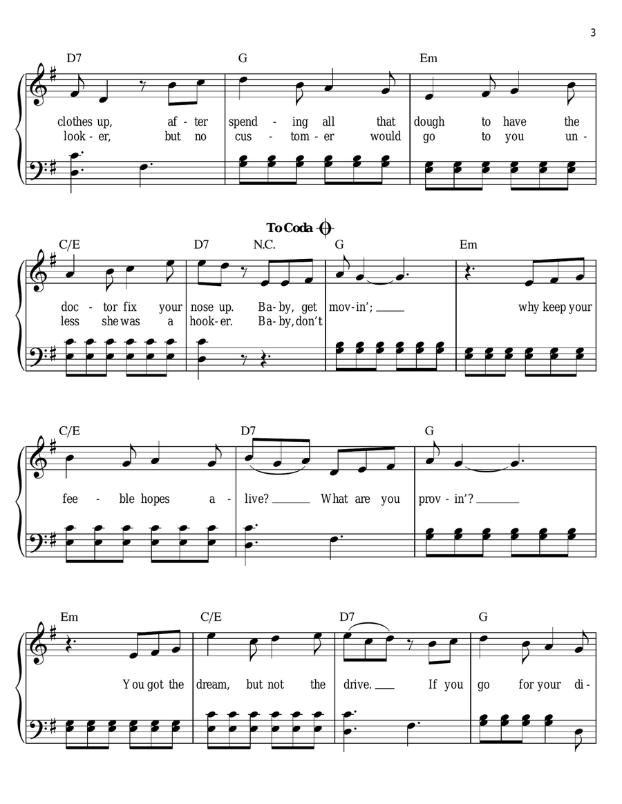 Beauty School Dropout Easy Piano scores gallery preview page 3