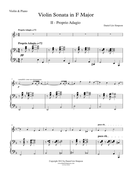 Violin Sonata in F major, 2nd mvt. image number null