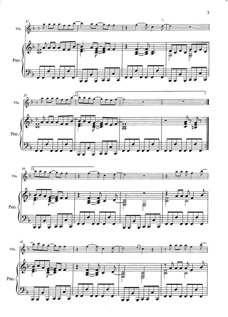 Hungry Eyes Violin Solo scores gallery preview page 3