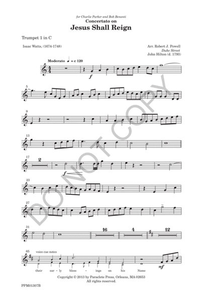 Concertato on Jesus Shall Reign (trumpet parts) image number null