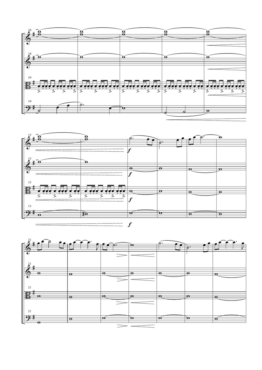 Last Of The Mohicans (main Theme) String Quartet scores gallery preview page 2