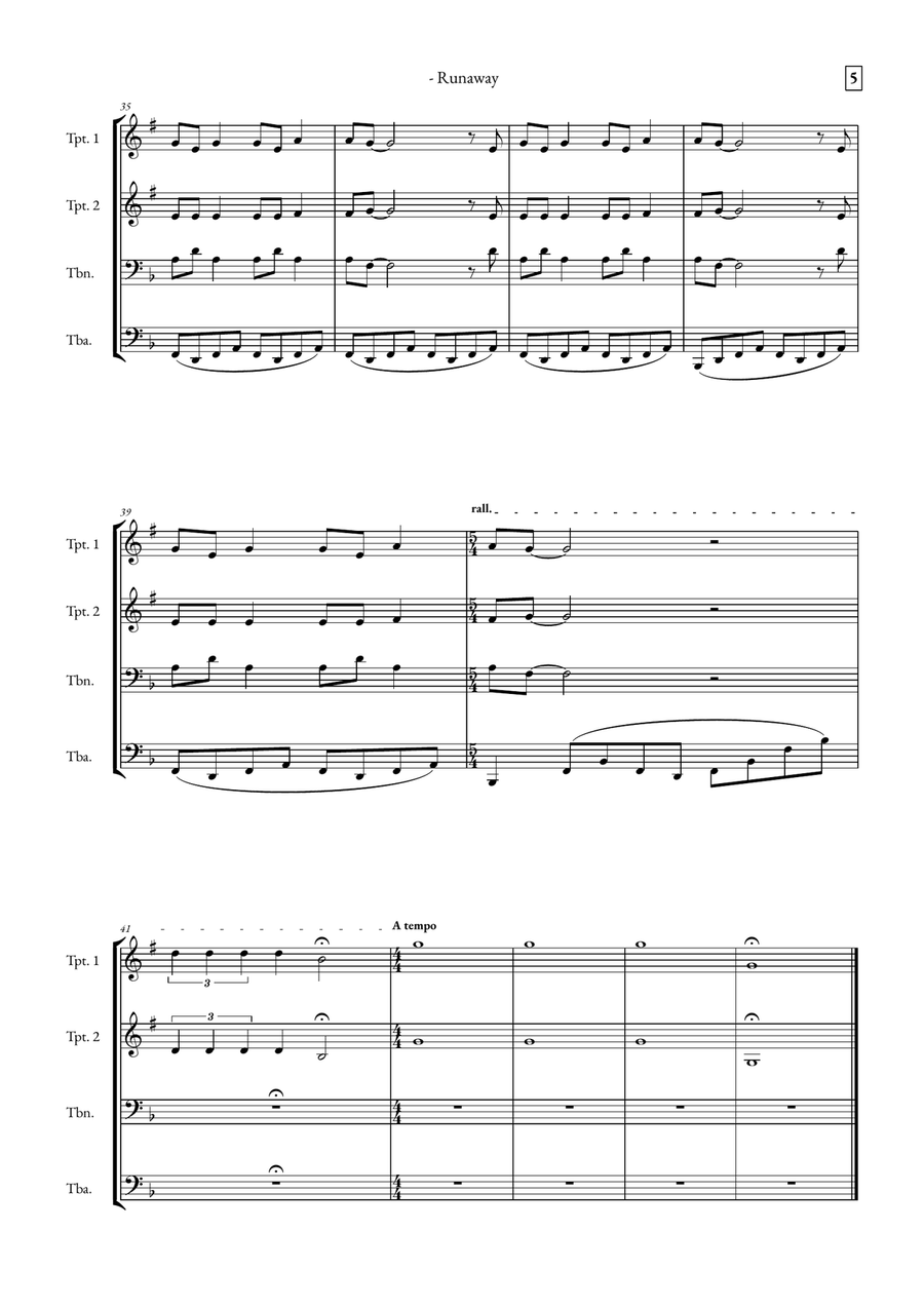 Runaway Brass Quartet scores gallery preview page 5