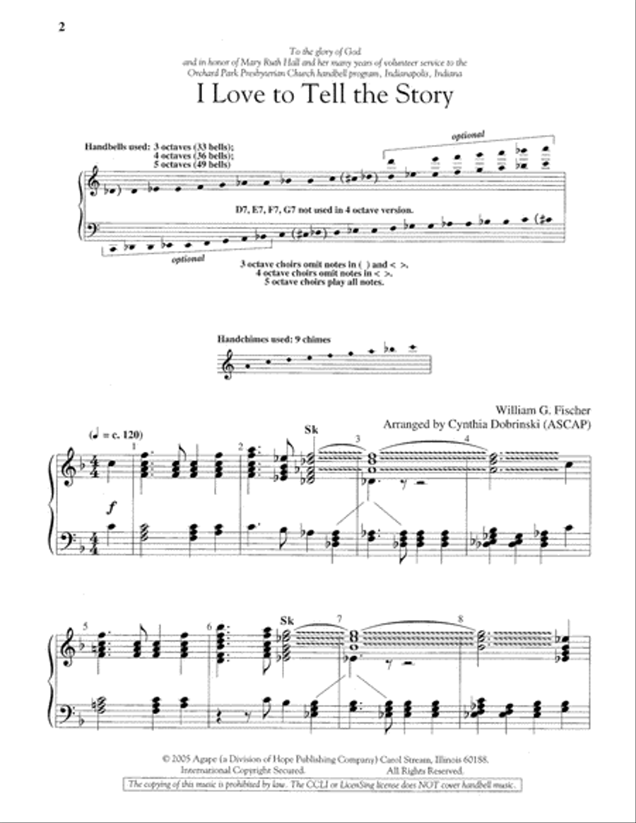I Love to Tell the Story I Love to Tell the Story 5-Octaves scores gallery preview page 2