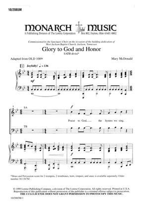Book cover for Glory to God and Honor
