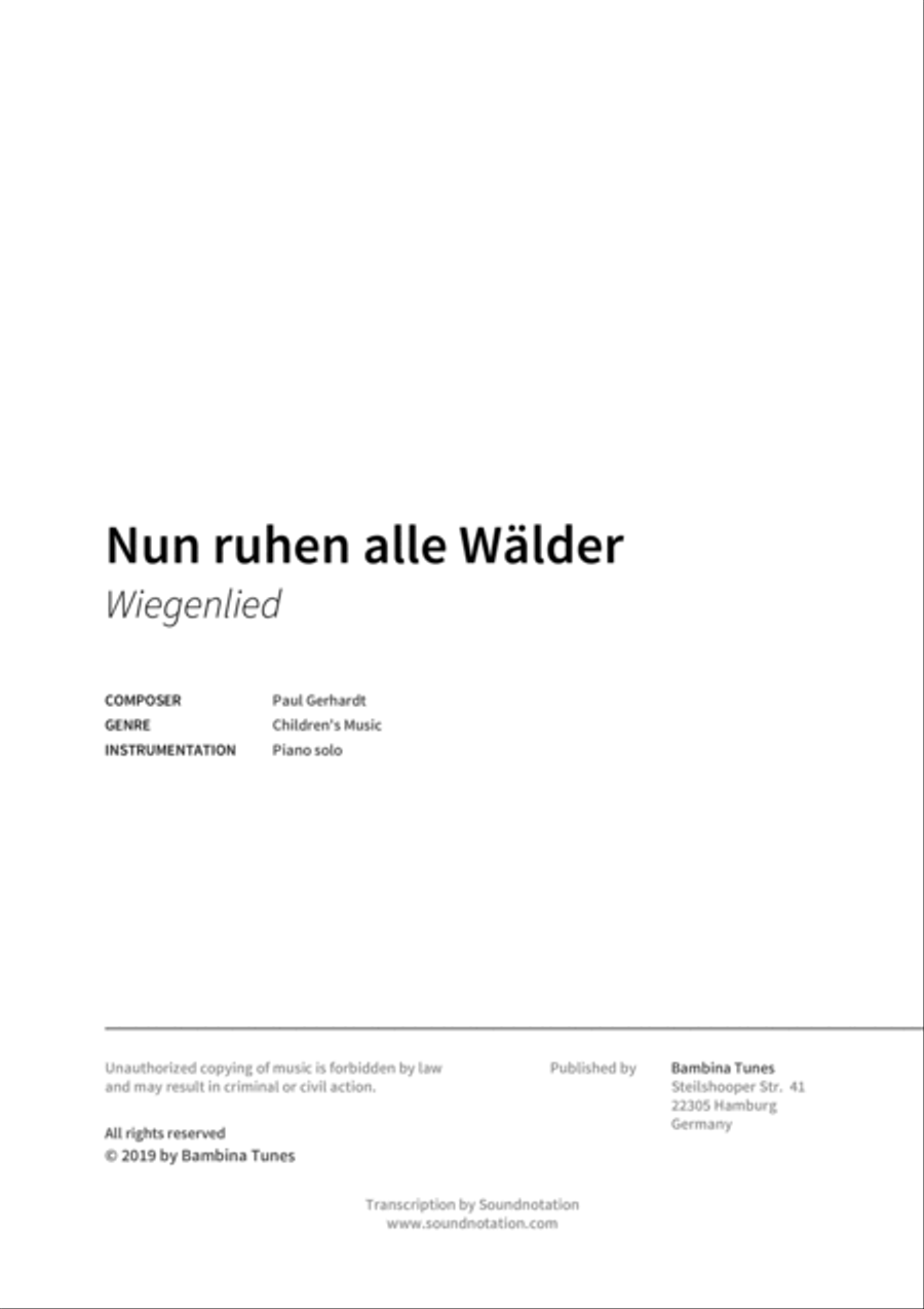Nun ruhen alle Walder Piano scores gallery preview page 2