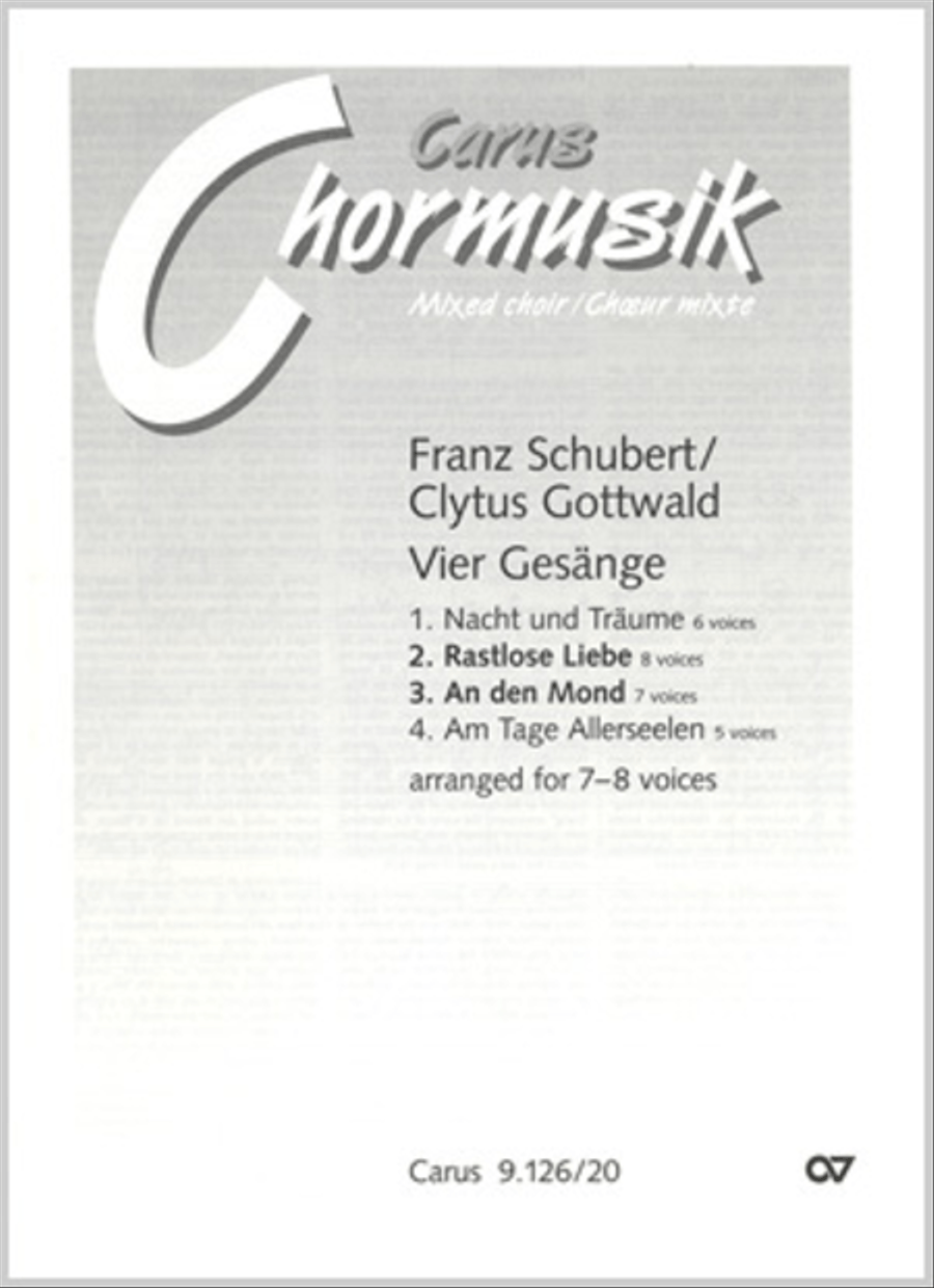 Schubert/Gottwald: Rastlose Liebe; An den Mond Choir scores gallery preview page 1