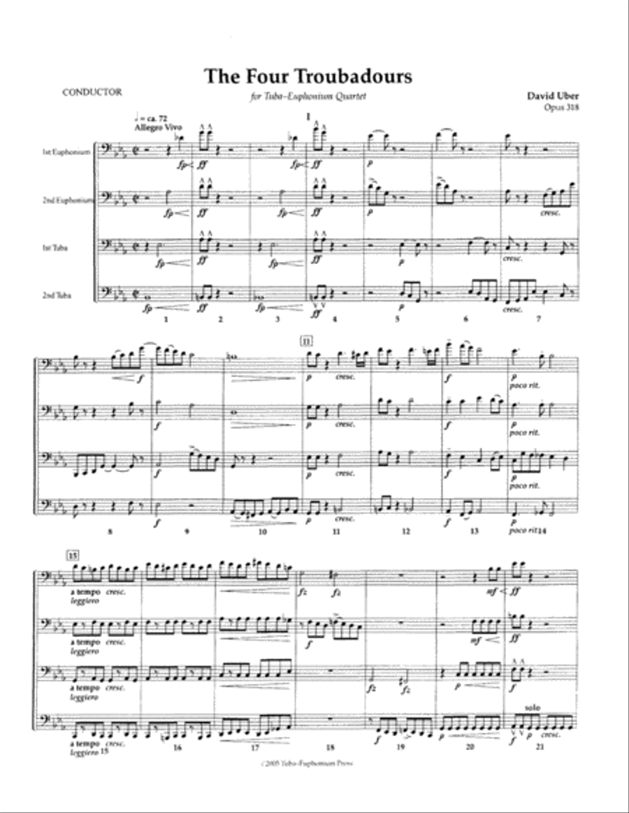 The Four Troubadours EETT scores gallery preview page 4