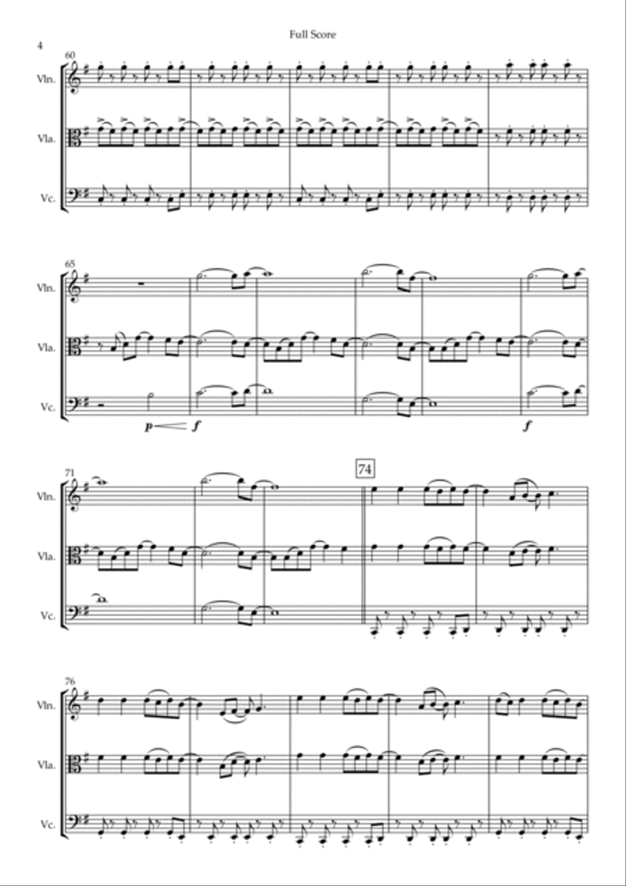 Viva La Vida String Trio scores gallery preview page 4
