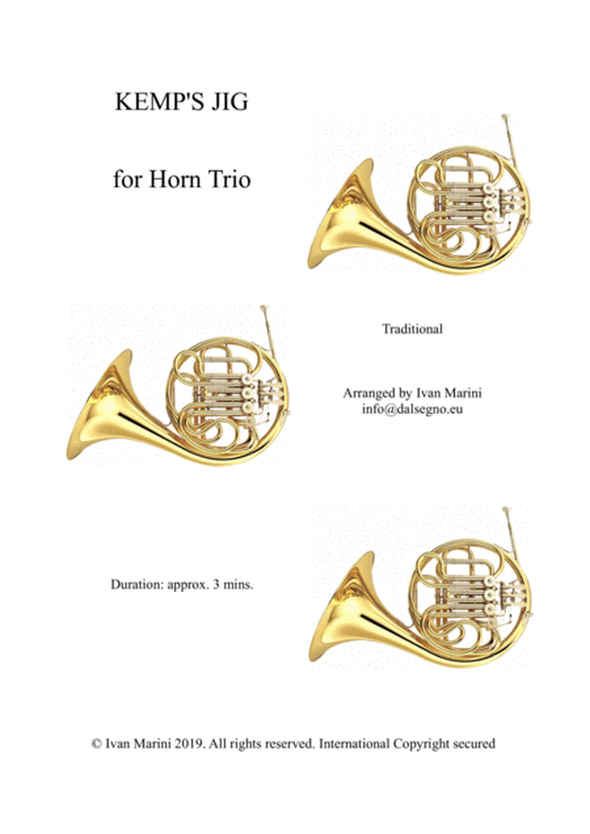 KEMP'S JIG - for Horn Trio image number null