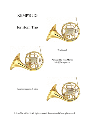 Book cover for KEMP'S JIG - for Horn Trio