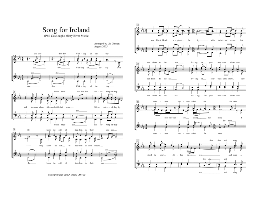 Song For Ireland SSAA scores gallery preview page 1